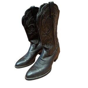 ARIAT Heritage Round Toe Boot Women’s Sz 8 B  Black Leather Western Vintage